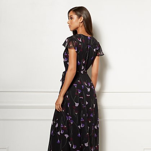 💜 NWT Eva Mendes Allison Maxi Wrap Dress 💜 - Picture 3 of 3